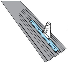 Figur 11:65. Infästningsprofil för profilerad stålplåt. Figur:Weland Stål AB.